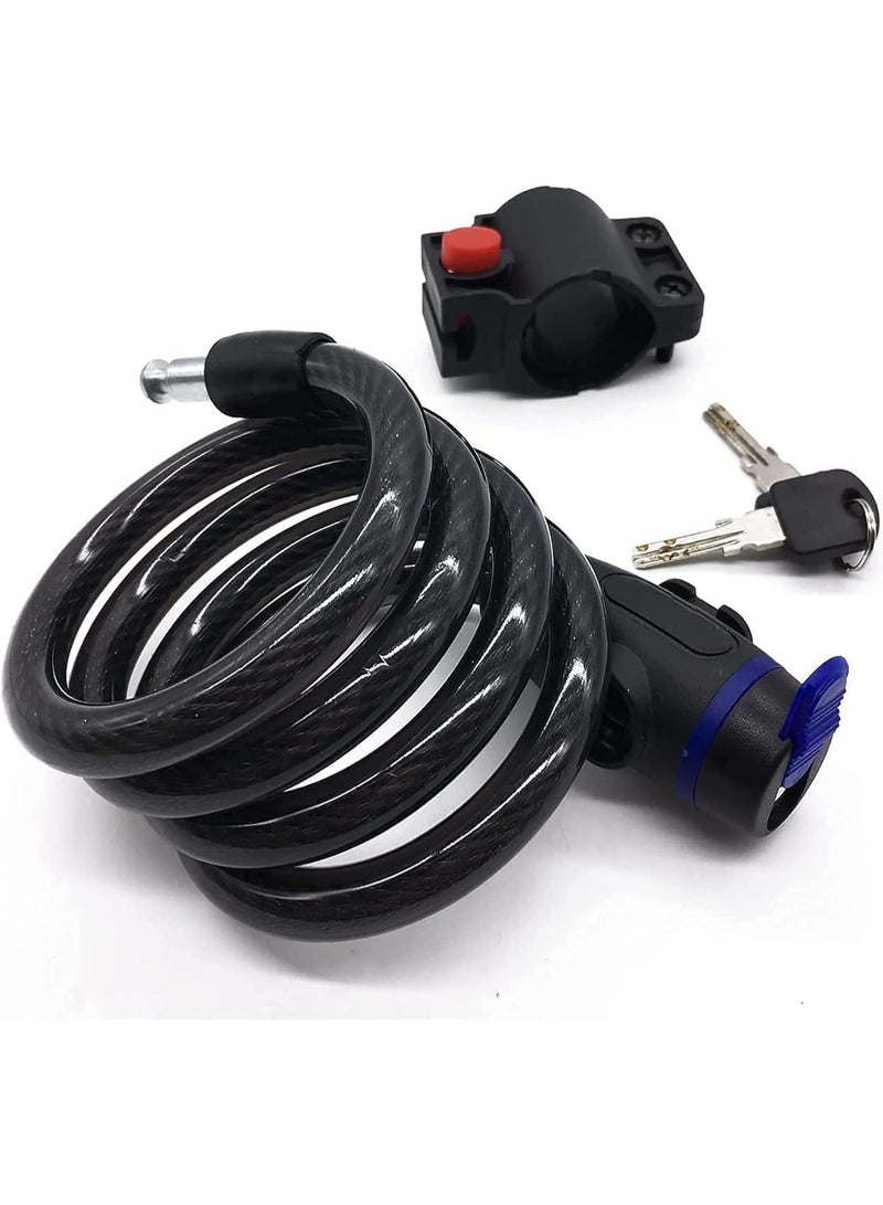 ChicAbode قفل الدراجة, كابل الصلب ملفوف قفل آمن مع قفل مفتاح متكامل, تركيب قوس, قفل مزيج قابل لإعادة تعيين للدراجة عربة الدراجة الدراجة الدراجة الدراجة الدراجة الدراجة الدراجة الكهربائية في الهواء الطلق, 4 أقدام, قطر 1/2 بوصة - Image 1